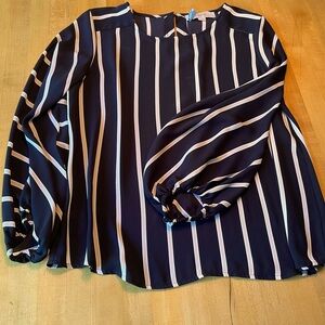 Ann Taylor Loft polyester striped blouse. Size small petite.